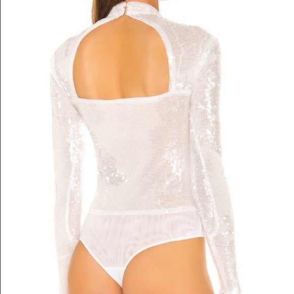 Revolve h:ours White Sequin Bodysuit - Picture 3 of 5
